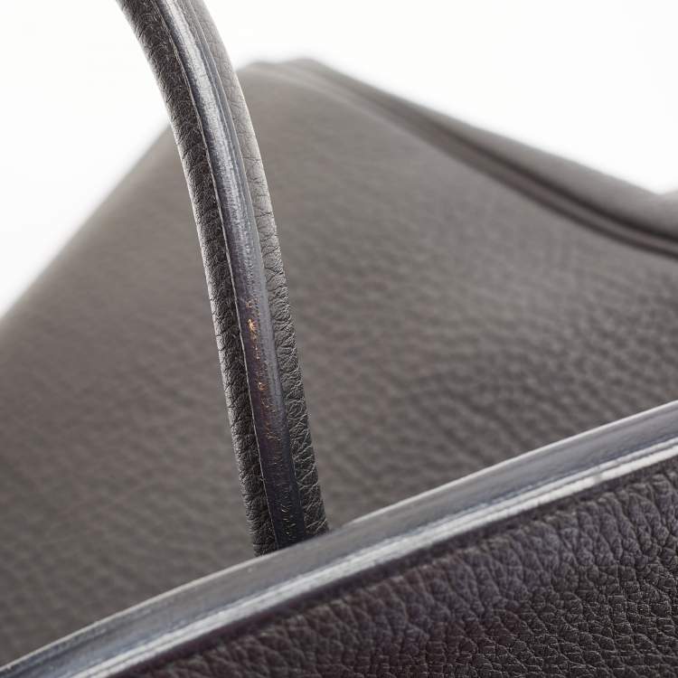 Pre Owned Hermes Noir Togo Leather Palladium Finish Birkin 35 Bag 