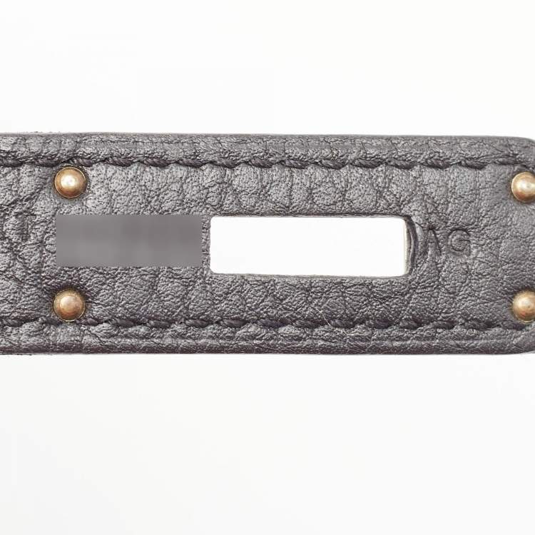 Pre Owned Hermes Noir Togo Leather Palladium Finish Birkin 35 Bag 