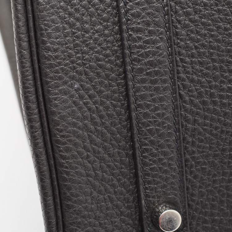 Pre Owned Hermes Noir Togo Leather Palladium Finish Birkin 35 Bag 