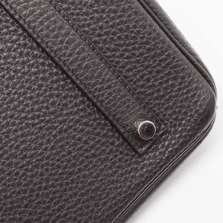 Pre Owned Hermes Noir Togo Leather Palladium Finish Birkin 35 Bag 