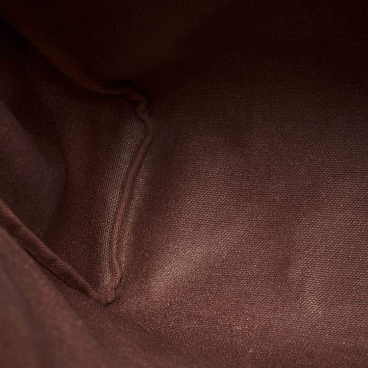 Pre Owned Hermes Rouge H Toile and Leather Herbag Zip 39 Bag
