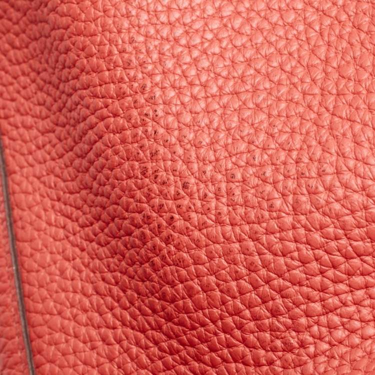 Pre Owned Hermes Rouge Pivoine Taurillon Clemence Leather Picotin Lock 18 Bag