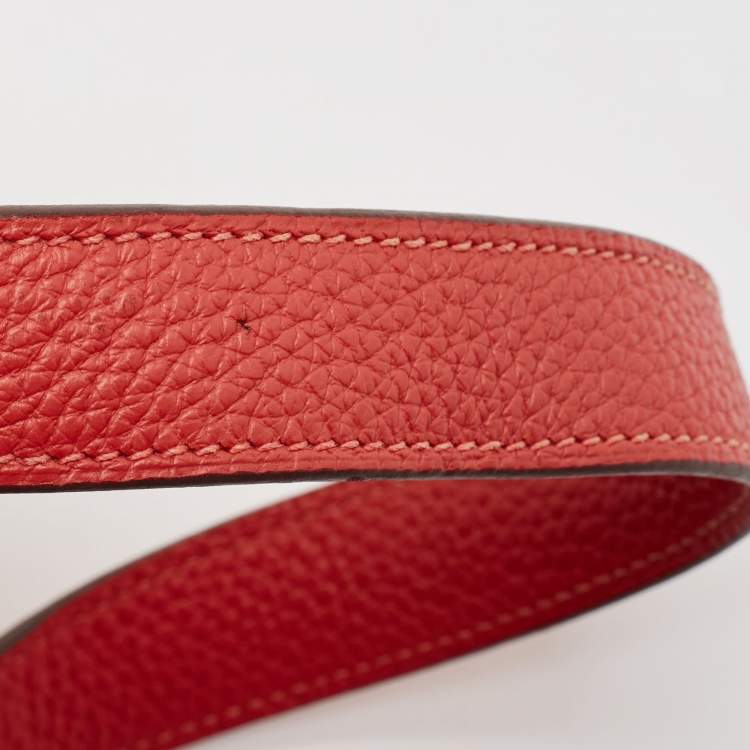 Pre Owned Hermes Rouge Pivoine Taurillon Clemence Leather Picotin Lock 18 Bag