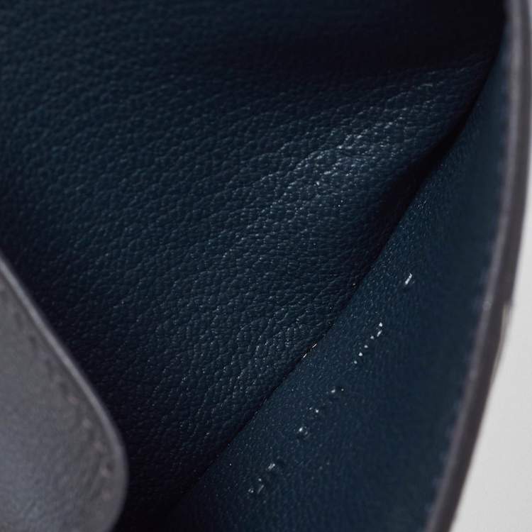 Pre Owned Hermès Vert Cypres/Vert Amande/Blanc Evercolor/Chevre Mysore/Swift Leather Les Petits Chevaux Card Case