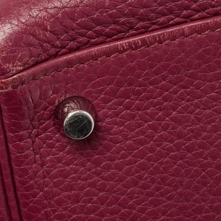 Pre Owned Hermes Tosca Taurillon Clemence Leather Palladium Finish Kelly Retourne 35 Bag