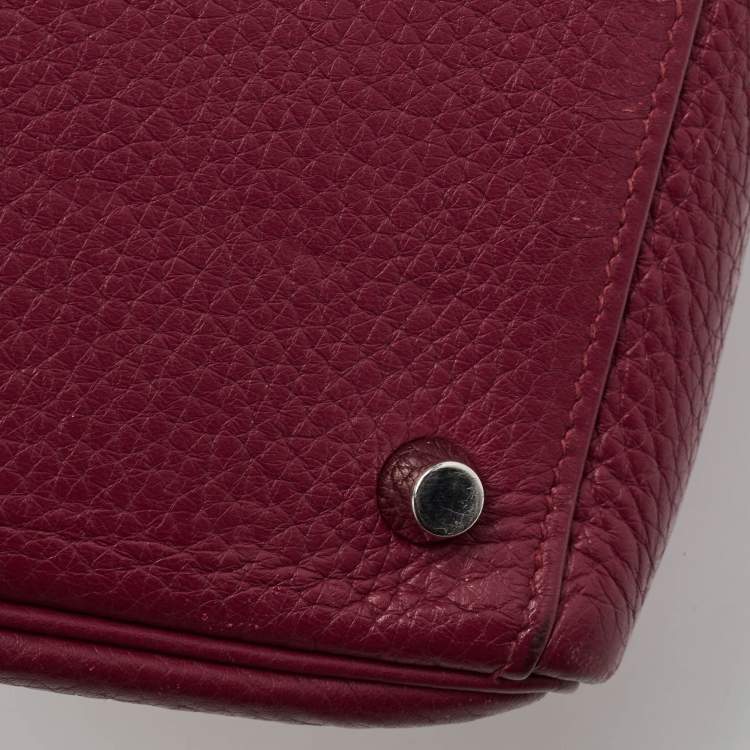 Pre Owned Hermes Tosca Taurillon Clemence Leather Palladium Finish Kelly Retourne 35 Bag