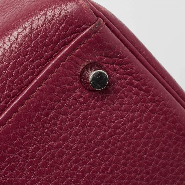 Pre Owned Hermes Tosca Taurillon Clemence Leather Palladium Finish Kelly Retourne 35 Bag