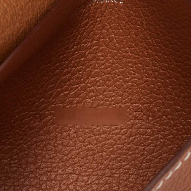 Pre Owned Hermès Gold Evercolor Leather R.M.S Card Holder
