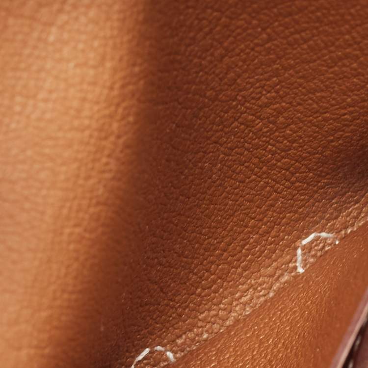 Pre Owned Hermès Gold Evercolor Leather R.M.S Card Holder