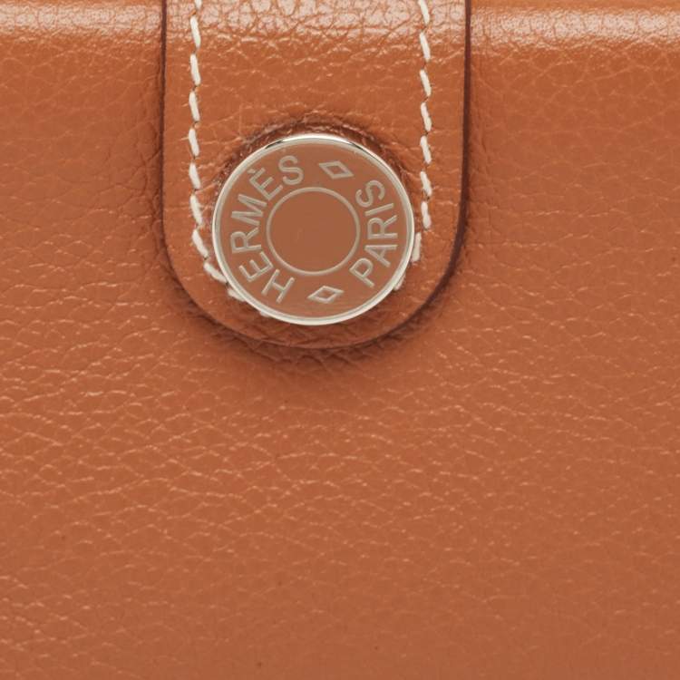Pre Owned Hermès Gold Evercolor Leather R.M.S Card Holder