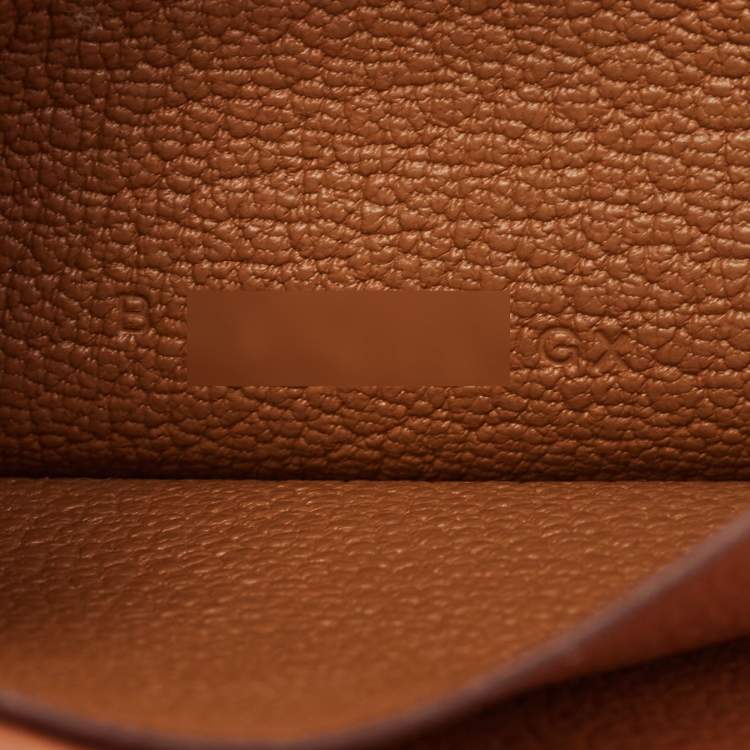 Pre Owned Hermes Gold Evercolor Leather H Sellier Card Holder
