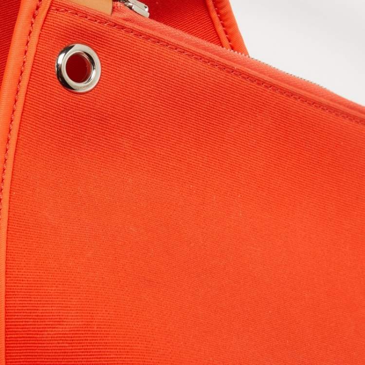 Pre Owned Hermes Capucine /Natural Canvas and Leather Herbag Zip 31 Bag