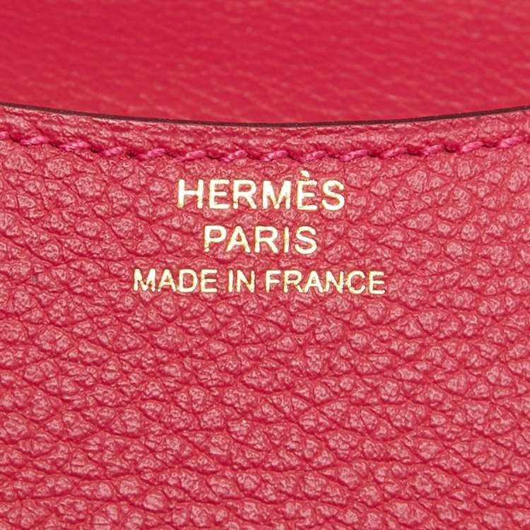 Pre Owned Hermes Framboise/Rouge Sellier Evercolor Leather Constance Slim Wallet