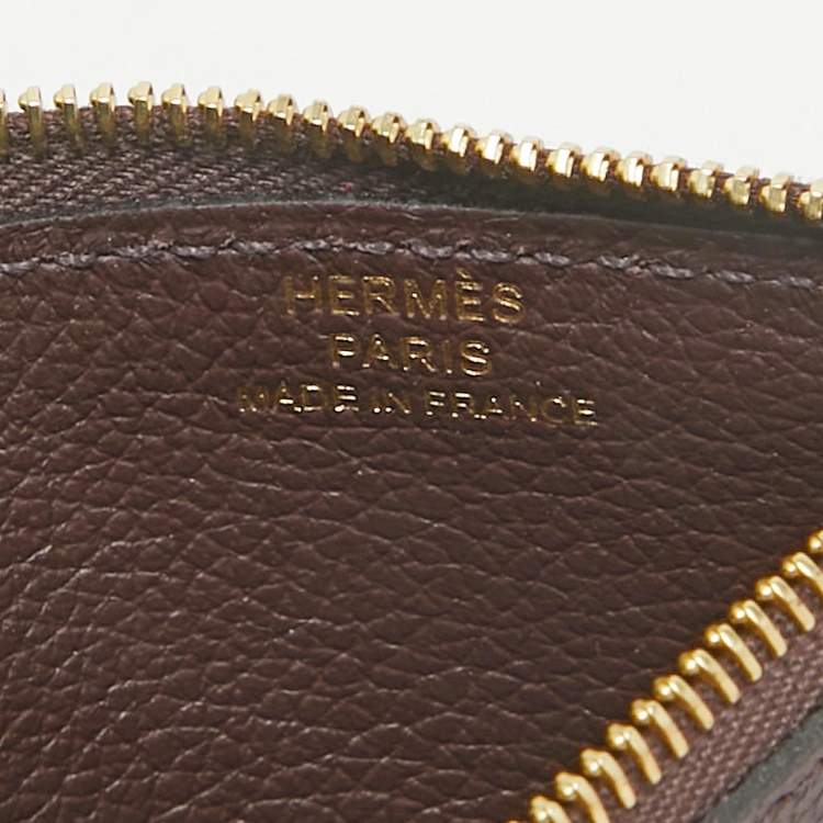 Pre Owned Hermes Framboise/Rouge Sellier Evercolor Leather Constance Slim Wallet