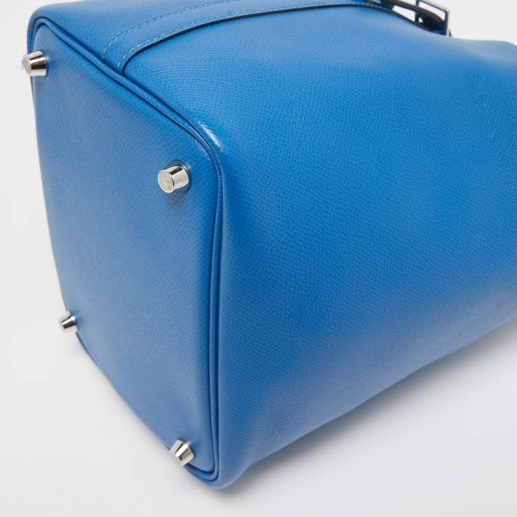 Pre Owned Hermes Bleu Zellige/Bleu Encre/Rouge Epsom Leather Picotin Lock Tressage 18 Bag