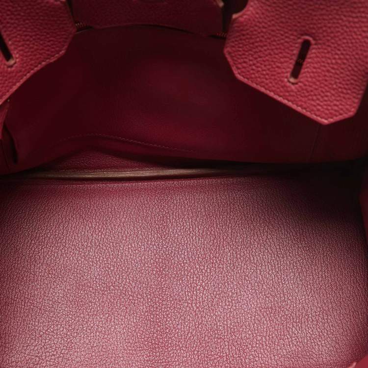 Pre Owned Hermes Rubis Togo Leather Gold Finish Birkin 35 Bag