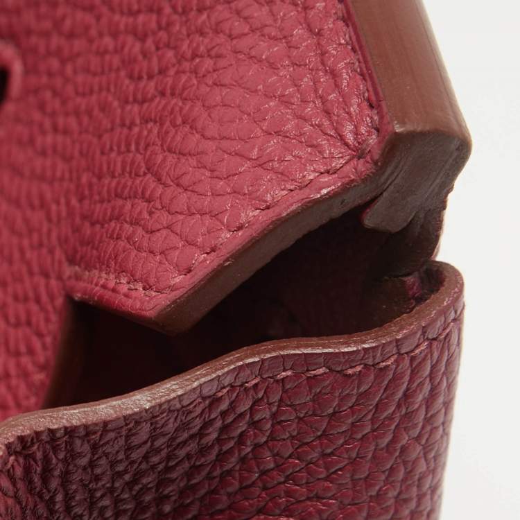 Pre Owned Hermes Rubis Togo Leather Gold Finish Birkin 35 Bag