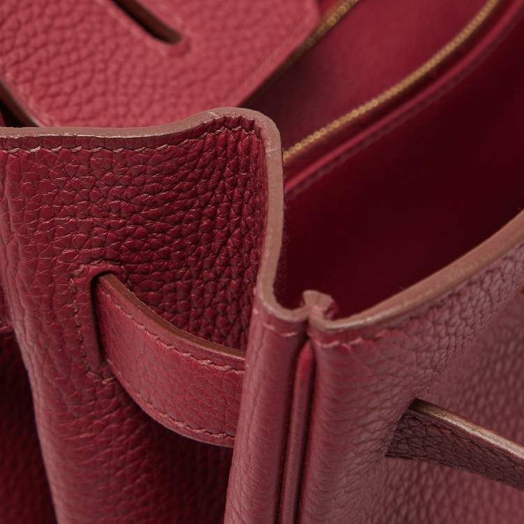 Pre Owned Hermes Rubis Togo Leather Gold Finish Birkin 35 Bag