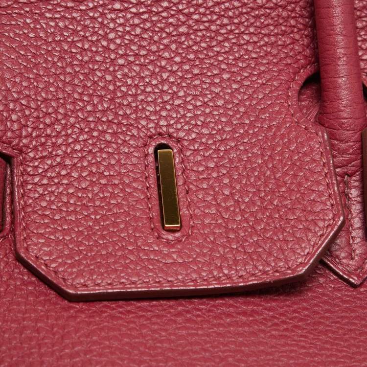 Pre Owned Hermes Rubis Togo Leather Gold Finish Birkin 35 Bag