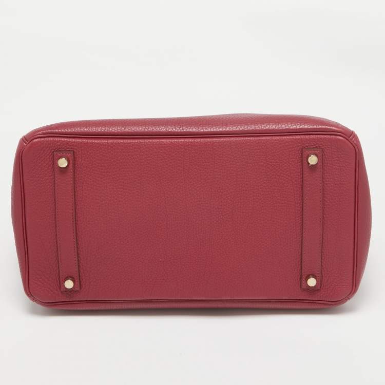 Pre Owned Hermes Rubis Togo Leather Gold Finish Birkin 35 Bag