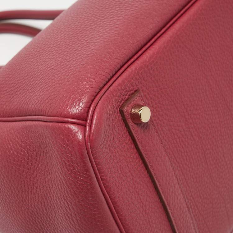 Pre Owned Hermes Rubis Togo Leather Gold Finish Birkin 35 Bag