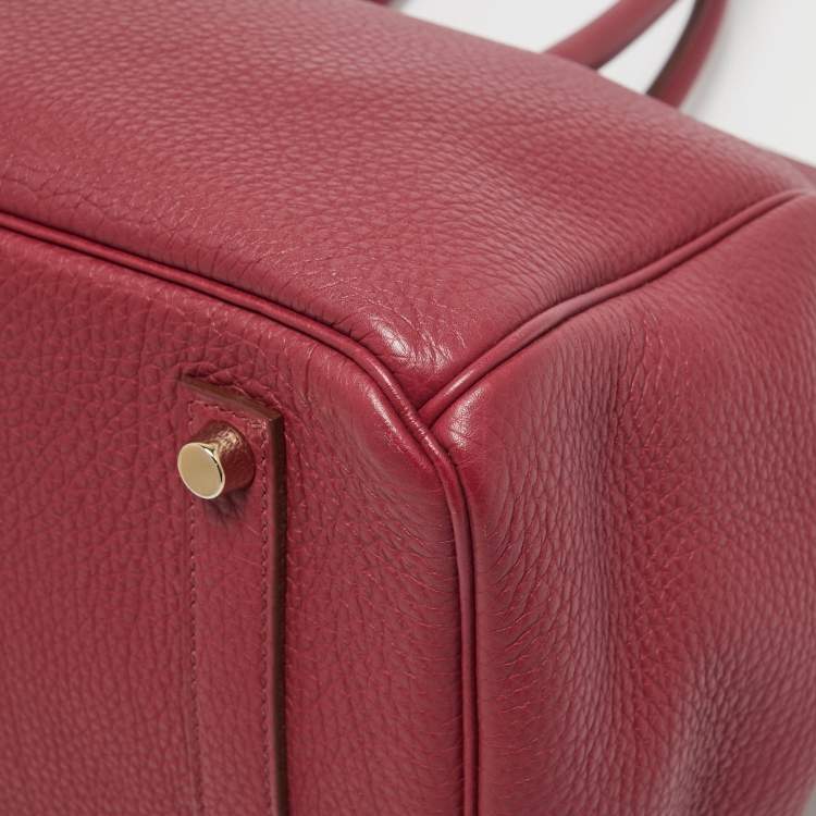 Pre Owned Hermes Rubis Togo Leather Gold Finish Birkin 35 Bag