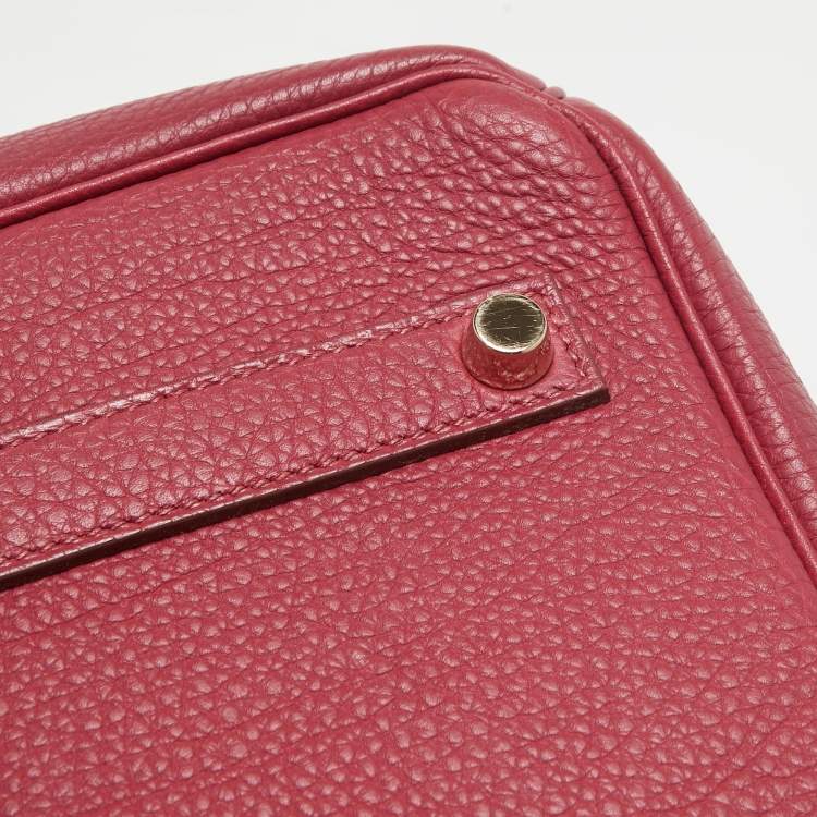 Pre Owned Hermes Rubis Togo Leather Gold Finish Birkin 35 Bag