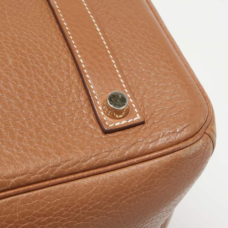 Pre Owned Hermes Gold Taurillon Clemence Leather Gold Finish Birkin 35 Bag