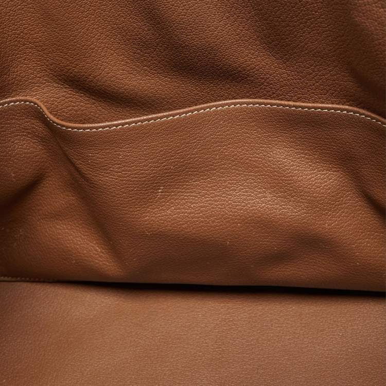 Pre Owned Hermes Gold Taurillon Clemence Leather Gold Finish Birkin 35 Bag