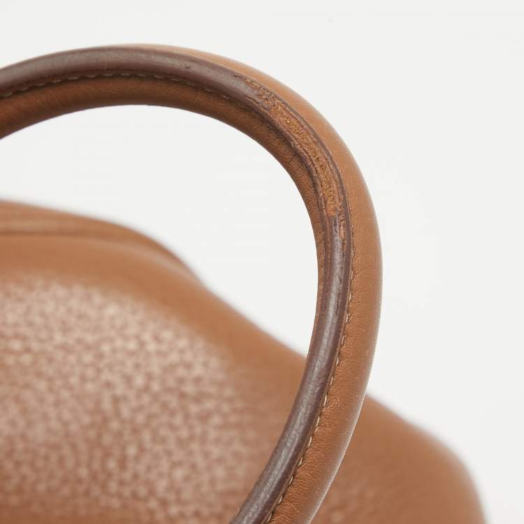 Pre Owned Hermes Gold Taurillon Clemence Leather Gold Finish Birkin 35 Bag