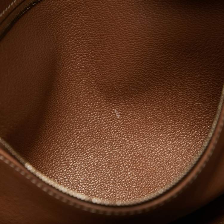 Pre Owned Hermes Gold Taurillon Clemence Leather Gold Finish Birkin 35 Bag