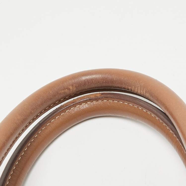 Pre Owned Hermes Gold Taurillon Clemence Leather Gold Finish Birkin 35 Bag