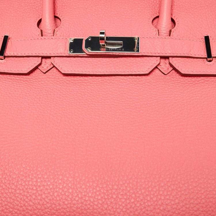 Pre Owned Hermès Rose Lipstick Togo Leather Palladium Hardware Birkin 30 Bag