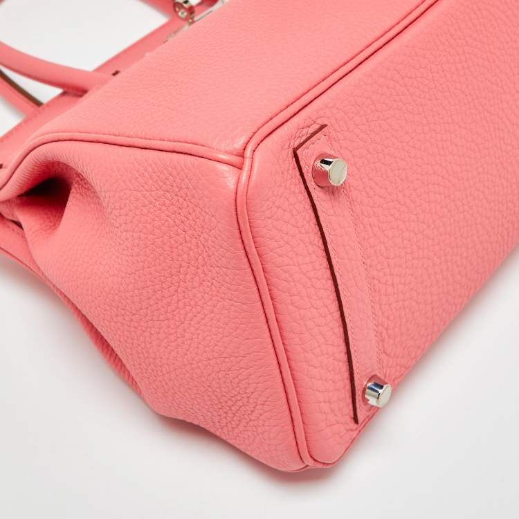 Pre Owned Hermès Rose Lipstick Togo Leather Palladium Hardware Birkin 30 Bag