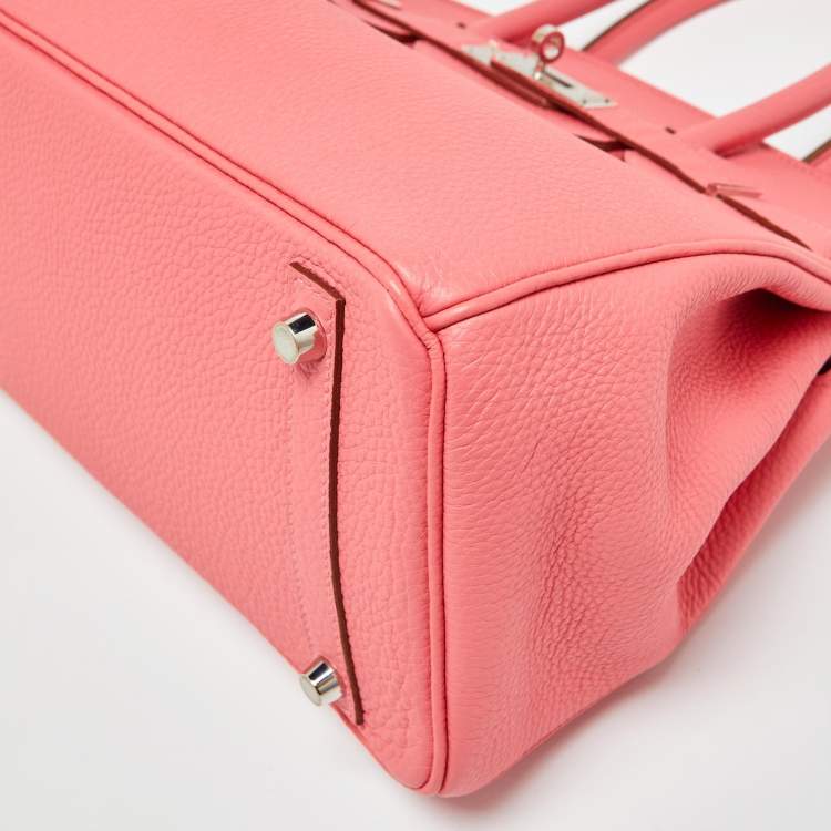 Pre Owned Hermès Rose Lipstick Togo Leather Palladium Hardware Birkin 30 Bag