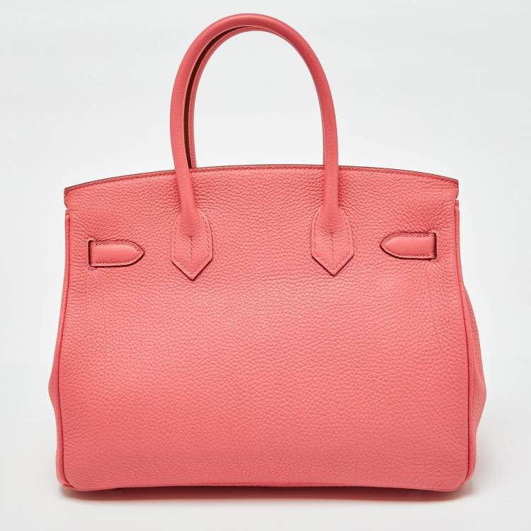 Pre Owned Hermès Rose Lipstick Togo Leather Palladium Hardware Birkin 30 Bag