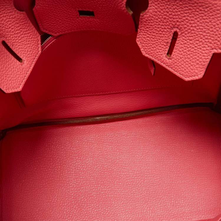Pre Owned Hermès Rose Lipstick Togo Leather Palladium Hardware Birkin 30 Bag