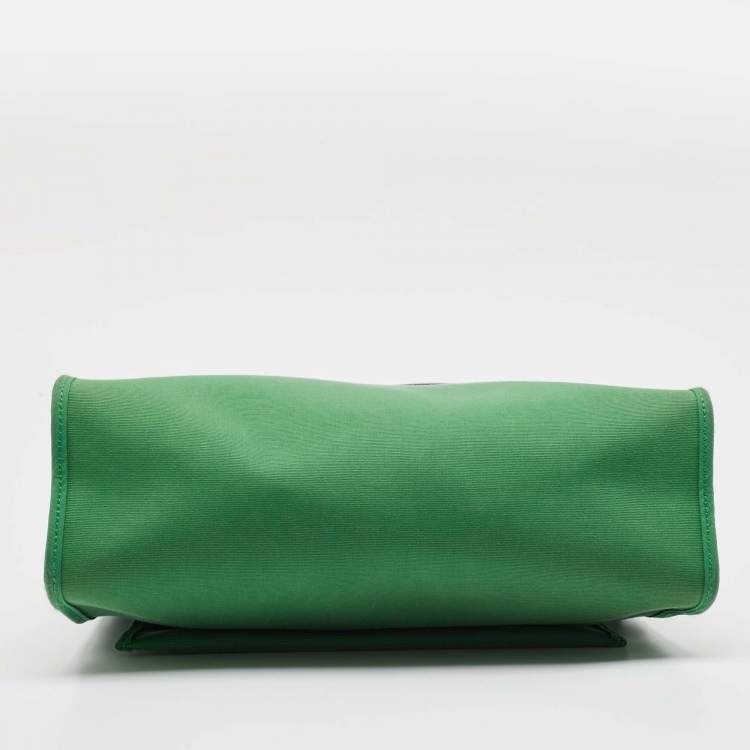 Pre Owned Hermes Bambou/Kaki Toile and Vache Hunter Herbag Zip 31 Bag