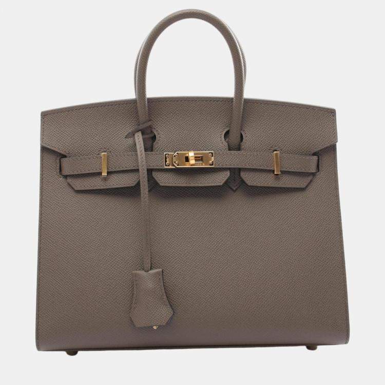 Hermes Birkin Sellier 25 Handbag Grey Leather Hermes TLC