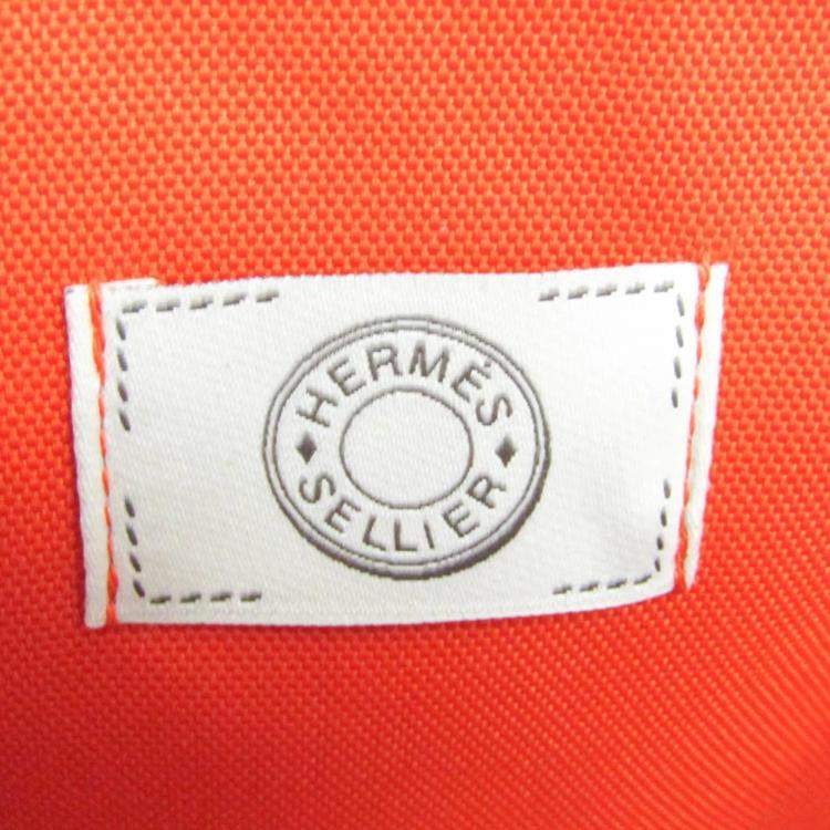 Pre Owned Hermes Navy Pansage Groom Toile Chevron Leather Backpack