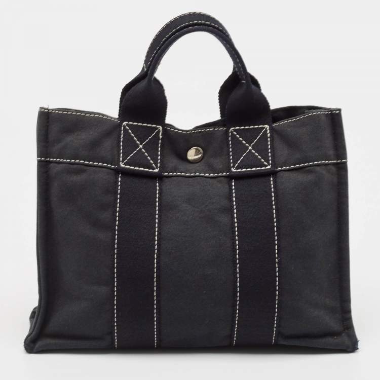 Pre Owned Hermès Black Canvas Fourre Tout PM Bag