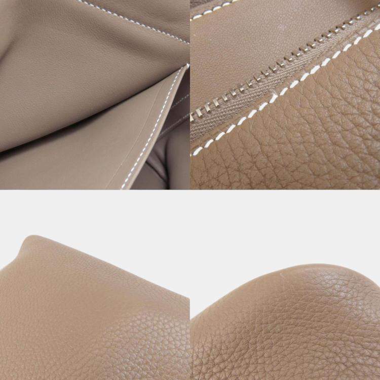 Pre Owned Hermes Taurillon Bolide 31 Etoupe Handbag