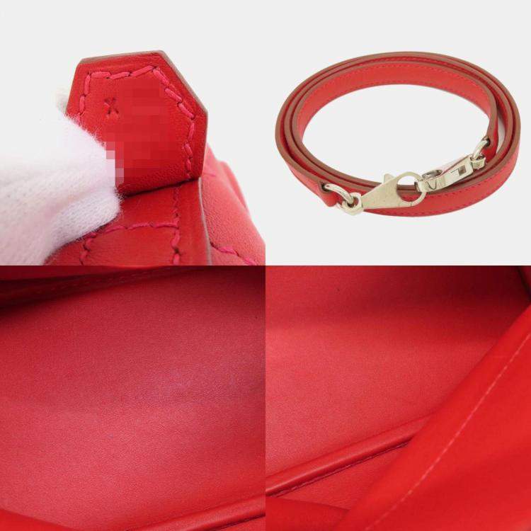 Pre Owned Hermes Red Swift Bolide 27 Handbag