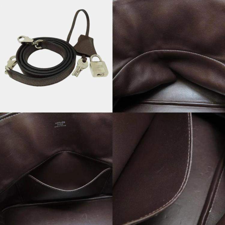 Pre Owned Hermes Chocolat Taurillon Bolide 31 Handbag