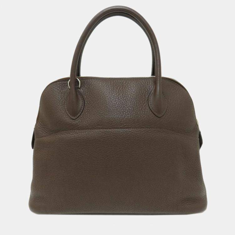 Pre Owned Hermes Chocolat Taurillon Bolide 31 Handbag