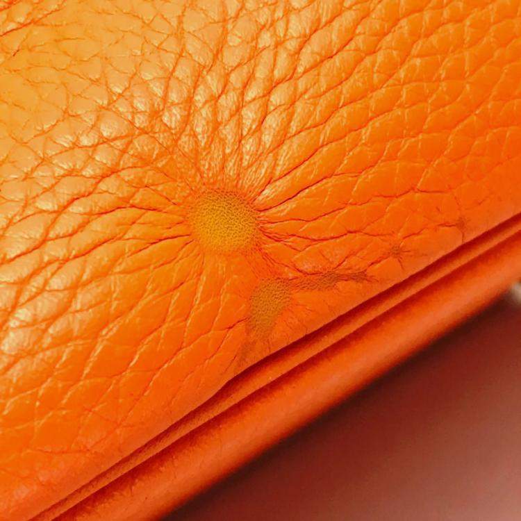 Pre Owned Hermes Orange Taurillon Clemence Bolide 31 Shoulder Bag