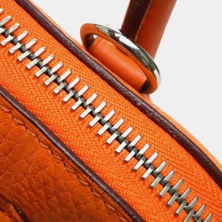 Pre Owned Hermes Orange Taurillon Clemence Bolide 31 Shoulder Bag