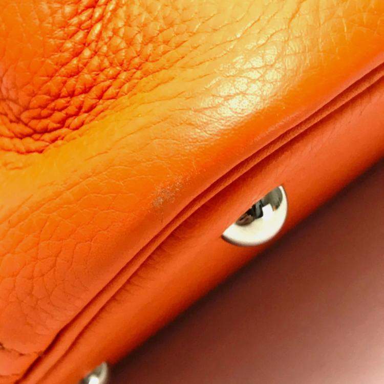 Pre Owned Hermes Orange Taurillon Clemence Bolide 31 Shoulder Bag