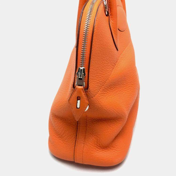 Pre Owned Hermes Orange Taurillon Clemence Bolide 31 Shoulder Bag