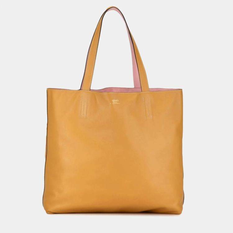 Hermes Brown Veau Sikkim Double Sens 36 Tote Bag